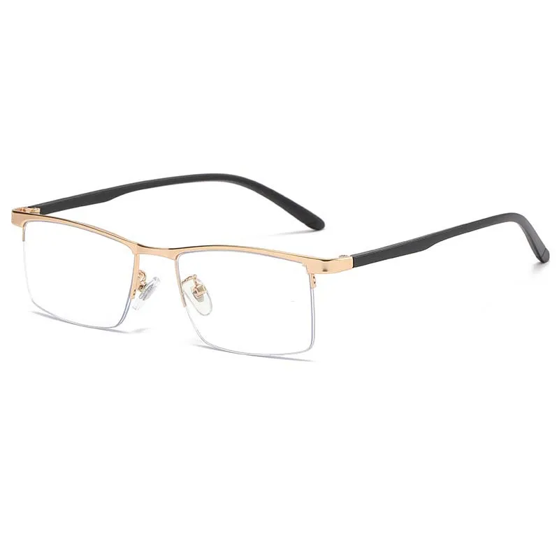 جديد معدن نصف إطار القراءة عالية الوضوح مكافحة الضوء الأزرق نظارات للقراءة مع طول النظر الشيخوخي لرجال الأعمال
