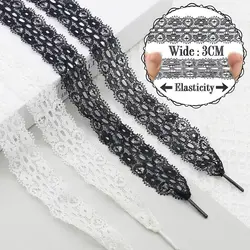 Flat Lace Fancy Shoelaces Lace Shoe Laces for Women 3CM Wide 80CM/100CM/120CM Length Canvas Sneaker Outdoor Casual Shoe Shoelace