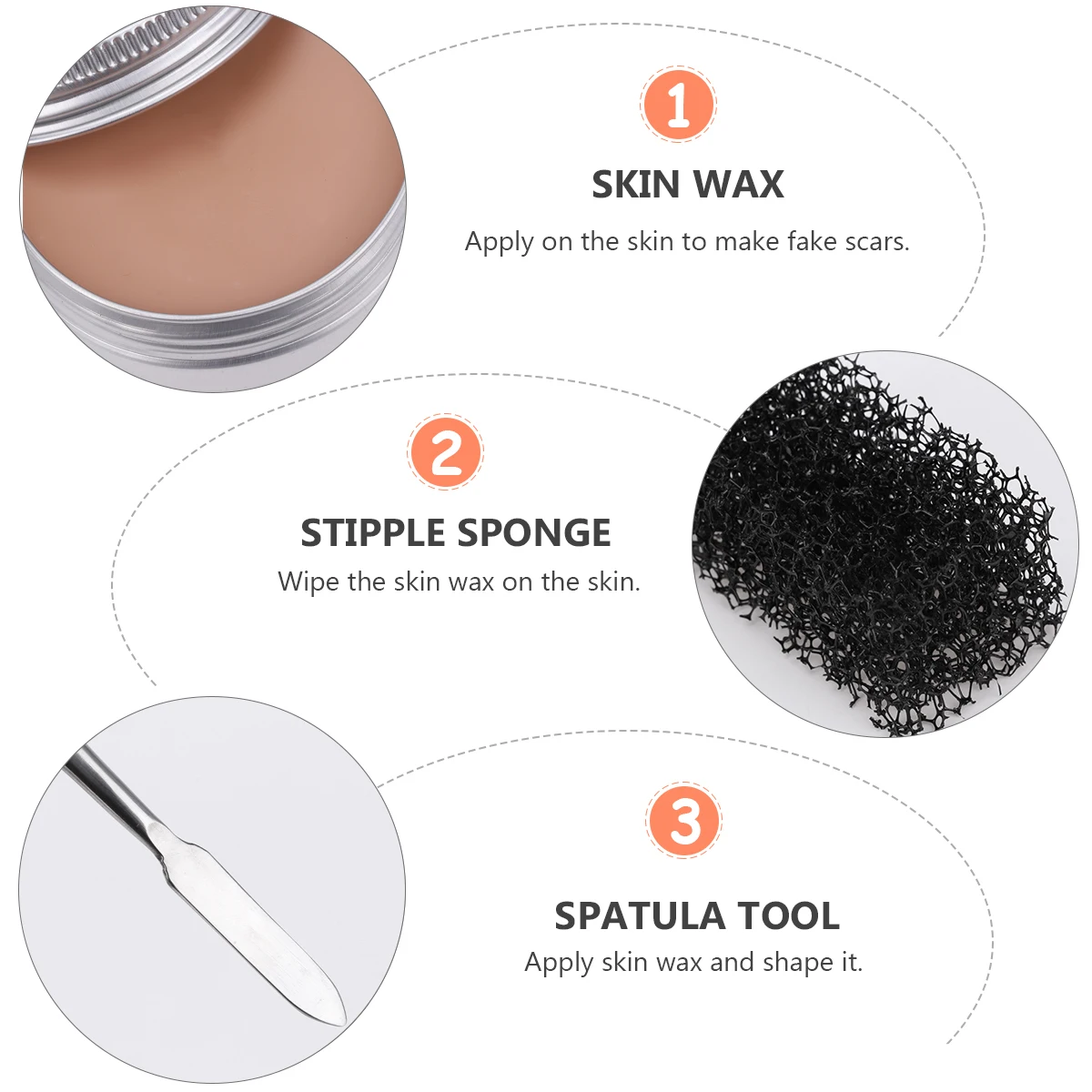 Cera per pittura del viso Cicatrici finte Strumento per la creazione di effetti speciali Accessori per modellare il trucco della pelle Set di cera per Halloween Ferita realistica