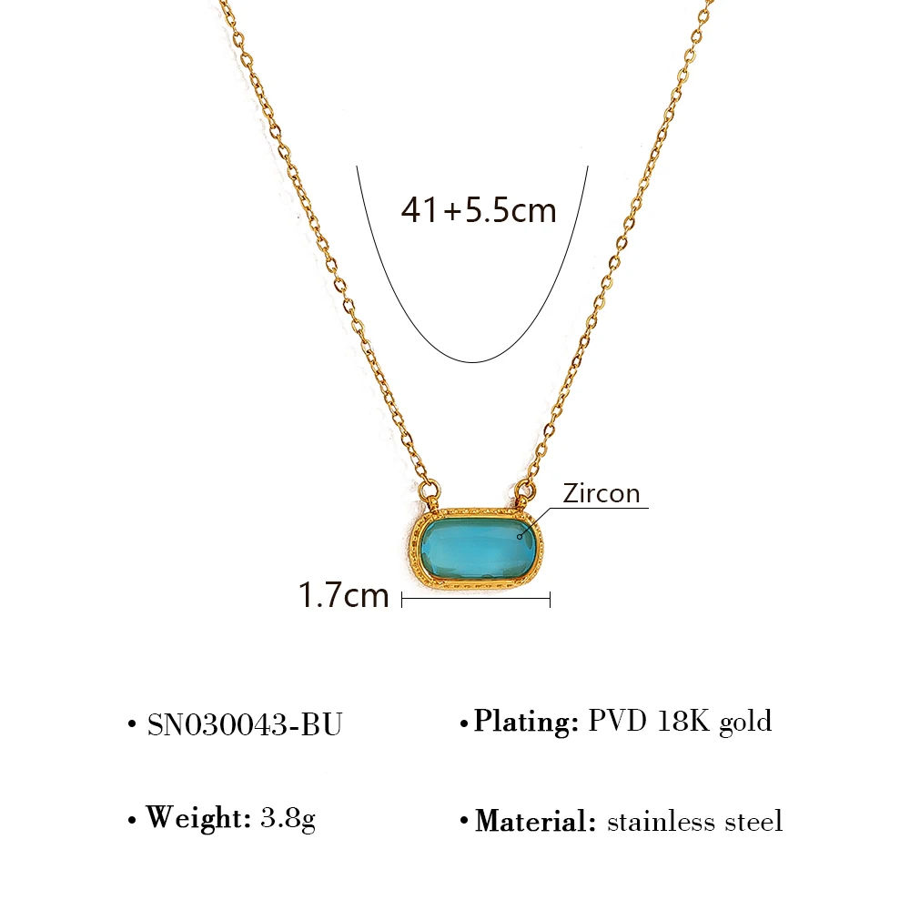WILD & FREE Luxury Zircon Charm Stainless Steel Pendant Necklaces for Women Retro Exquisite Chic 18K Gold Plated Trendy Jewelry