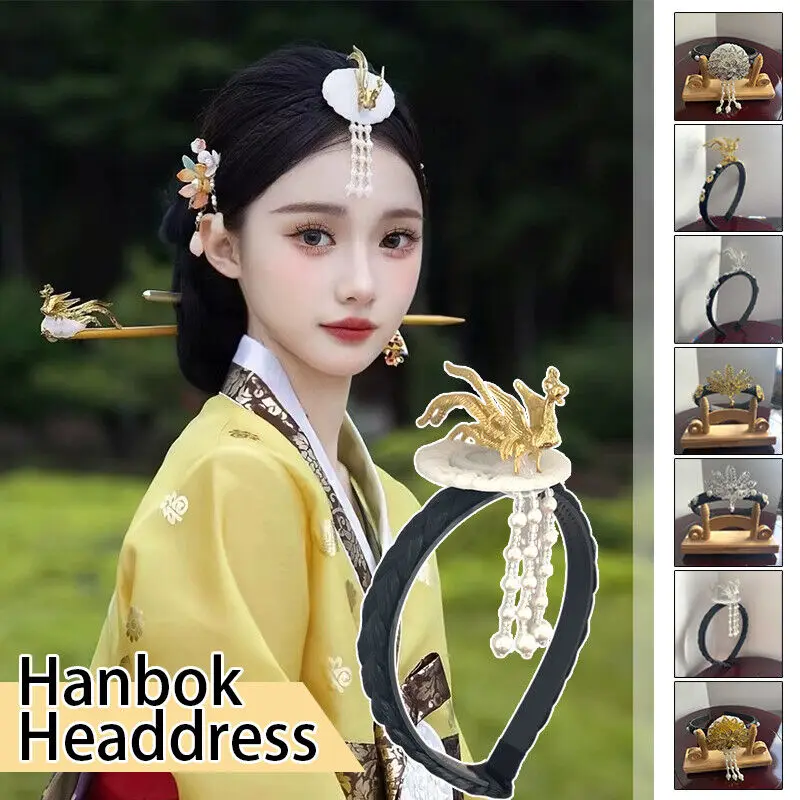 Korean Version Tassel Hairband Traditional Classical Ethnic Phoenix Decor Headdress Hanbok Accessories Women Costume Headwear