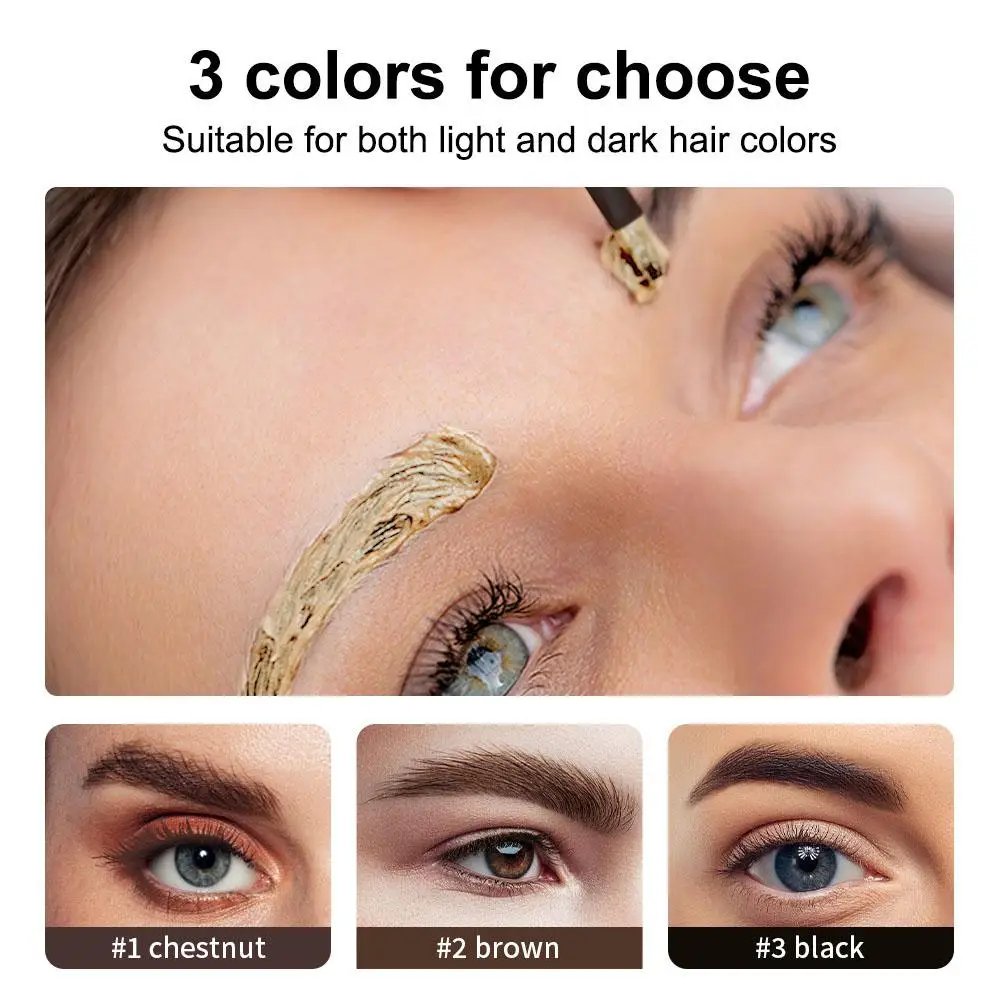 Professional Henna Eyelash Eyebrow Dye Tint 15-Minute Fast Tint Easy Dye Gel Eyelash Kit Semi Permanent Eyebrows Tint Dye Makeup