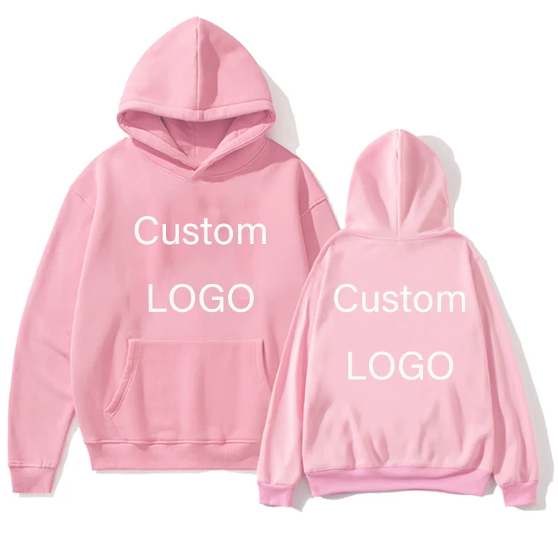 Custom Logo Hooded Women\'s Men‘s Hoodies Autumn Winter Sweatshirt Loose Hooded Pullover Personality Streetwear Personalised Hood