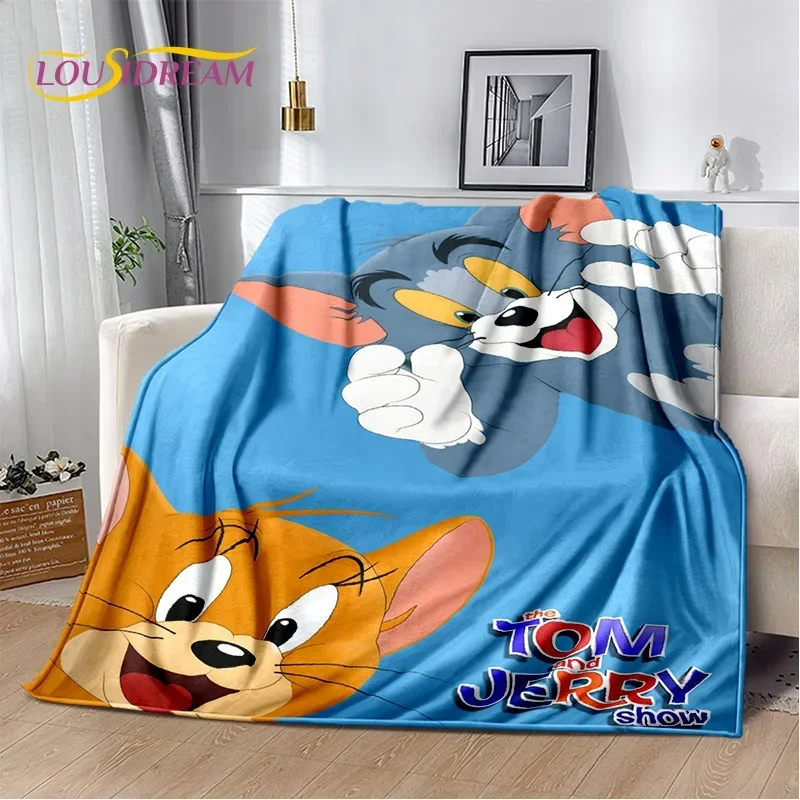 3D Mouse T-tom and Jerry HD Cartoon Soft Blankets,Keep Warm Throw Blanket Comfortable for Picnic Beds Sofa Home Bedroom Kid Gift