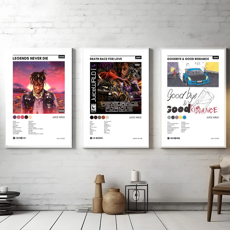 Juice WRLD Legends Never Die Cover Music Poster Print Canvas Painting Wall Picture Living Room Bedroom Wall Art Home Decor Gifts