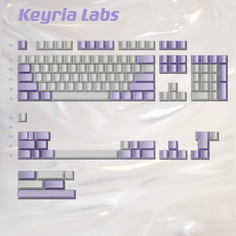 Imagem -04 - Keyria Labs-keycaps Pearl Tears Tema Abs Spraying Cherry Perfil Keycap Teclado Mecânico Personalizado Gaming 137 Chaves