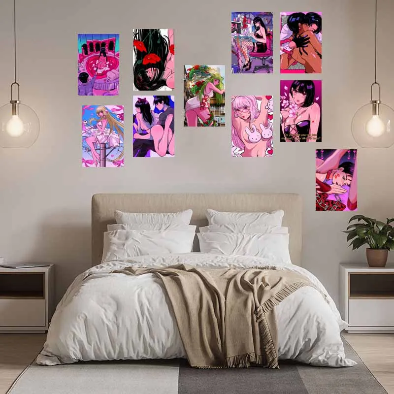 10/30 قطعة نمط فاسق أنيمي فتاة الملصقات بطاقات DIY بها بنفسك سطح المكتب جدار عنبر غرفة الديكور بطاقة النوم بار ديكور المراهقين الهدايا بطاقة بريدية