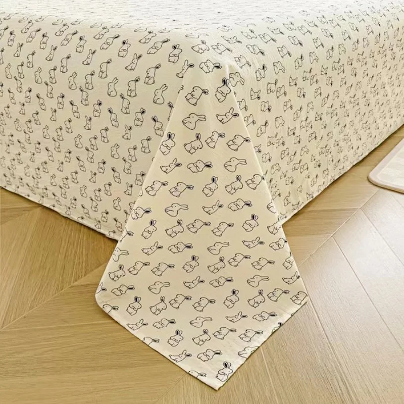 New Cream Style Class A Double-Layer Crinkled Gauze Bedding Set (3-Piece) — All-Season Use for Home Bedrooms & Student Dorms