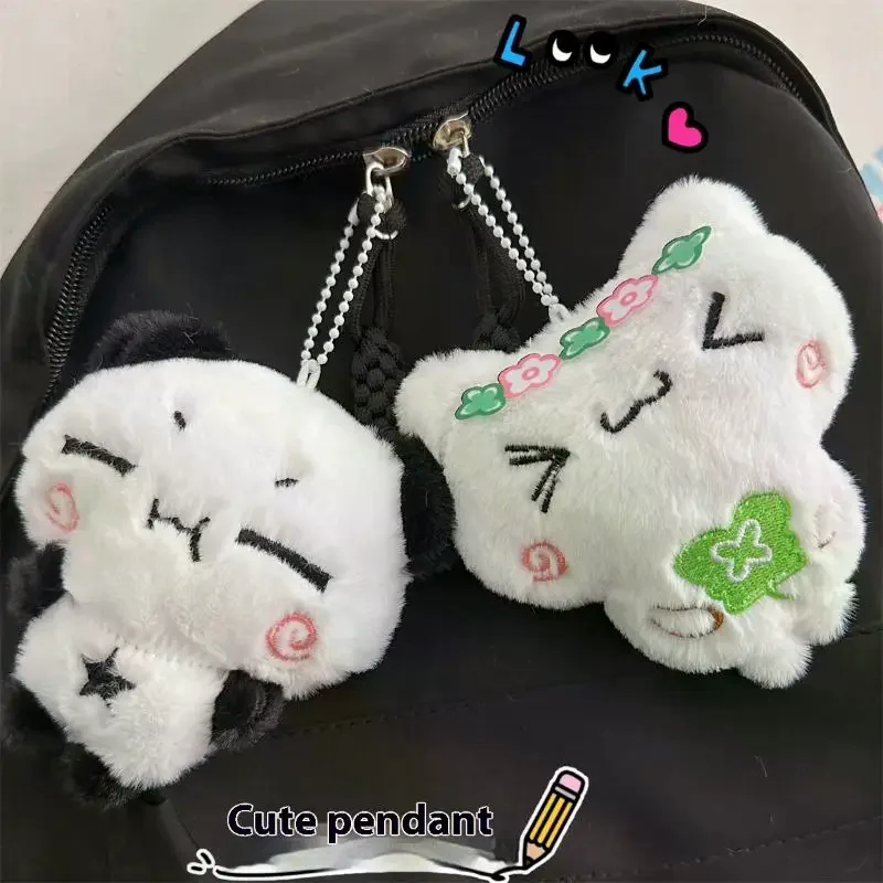 Portachiavi con ciondolo in peluche animale coniglio panda cartone animato Portachiavi moda Kawaii per donne Ragazze Accessori pendenti zaino carino