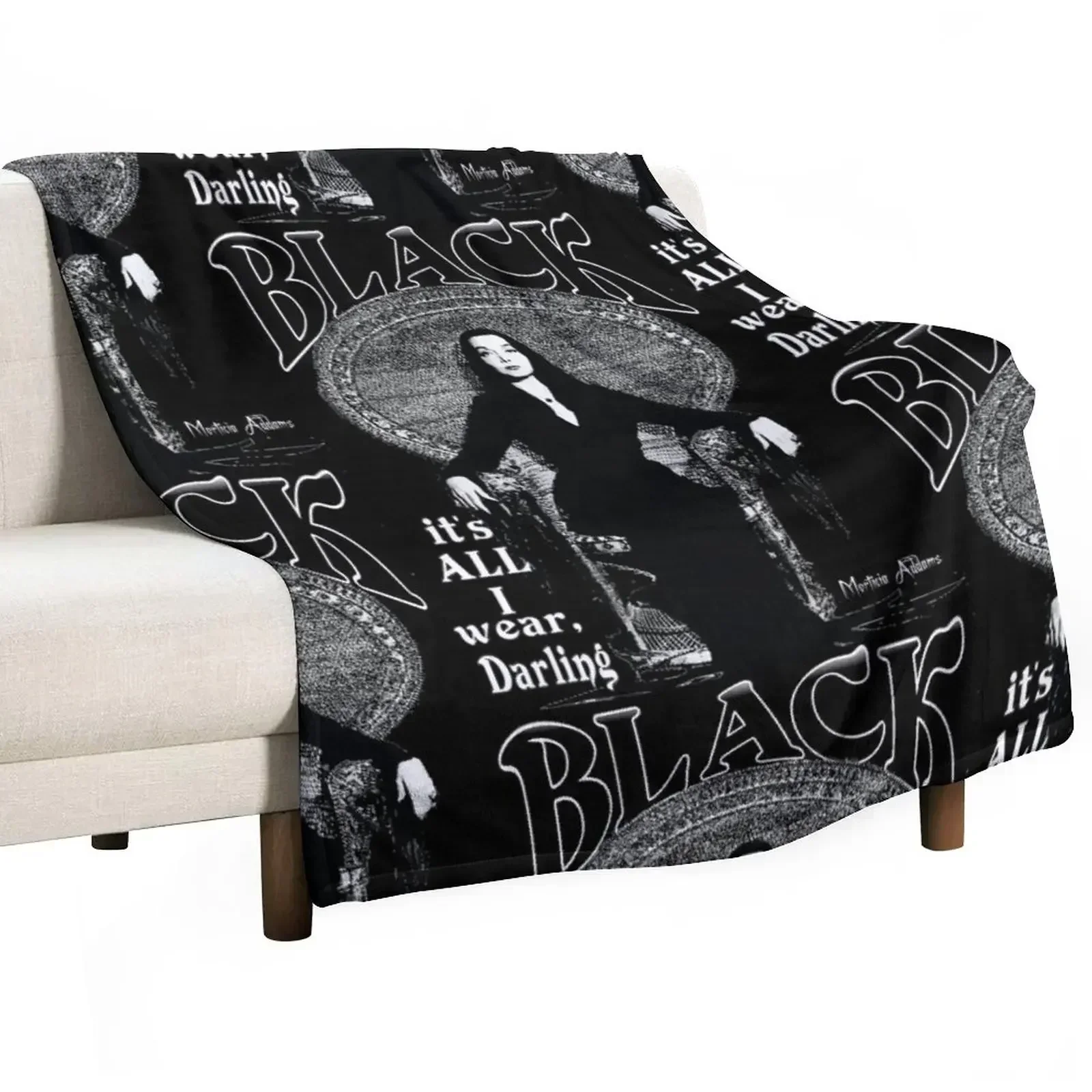 

BLACK- It's All I Wear- Morticia Addams Throw Blanket anime Luxury Thicken heavy to sleep Bed linens Blankets