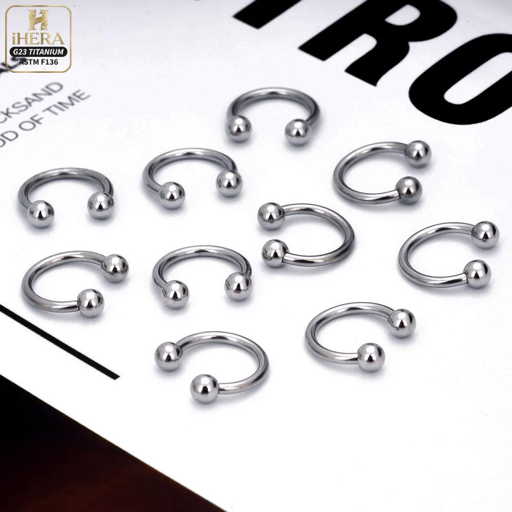 10 Stück Großhandel G23 Titan Labret Lippenpiercing Augenbrauen-Nasenring C-Stab für Damen Septum-Piercing Körperschmuck – Detail 19