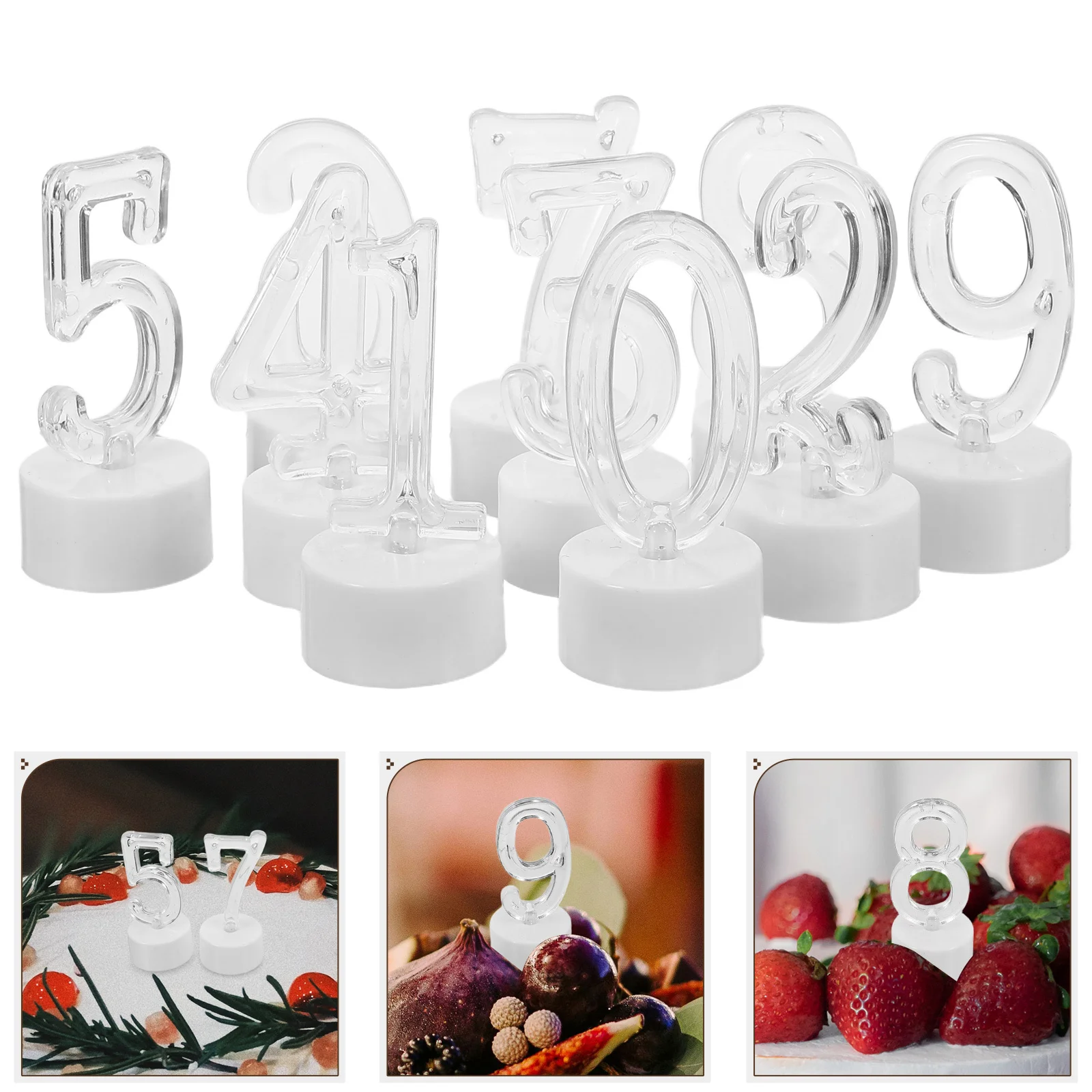

10pcs Electronic Birthday Light 0-9 Led Number Candles For Cake Flameless Reusable Party Lights For Birthday Events