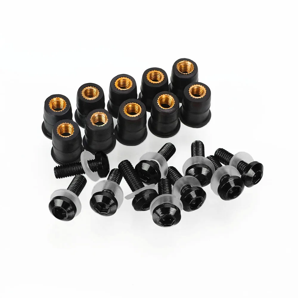 M5 10PCS Fairing Bolts Windshield Screw Fastener Kits For Bajaj Pulsar 150 Classic 150 DTS-i NS160 NS200 RS200 CT100 150 NS 2024