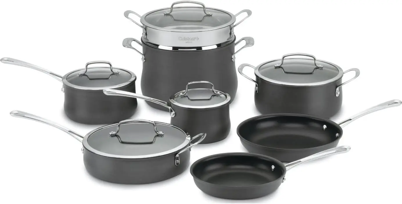 64-13 13-Piece Hard Anodized Contour-Stainless-Steel, Cookware Set