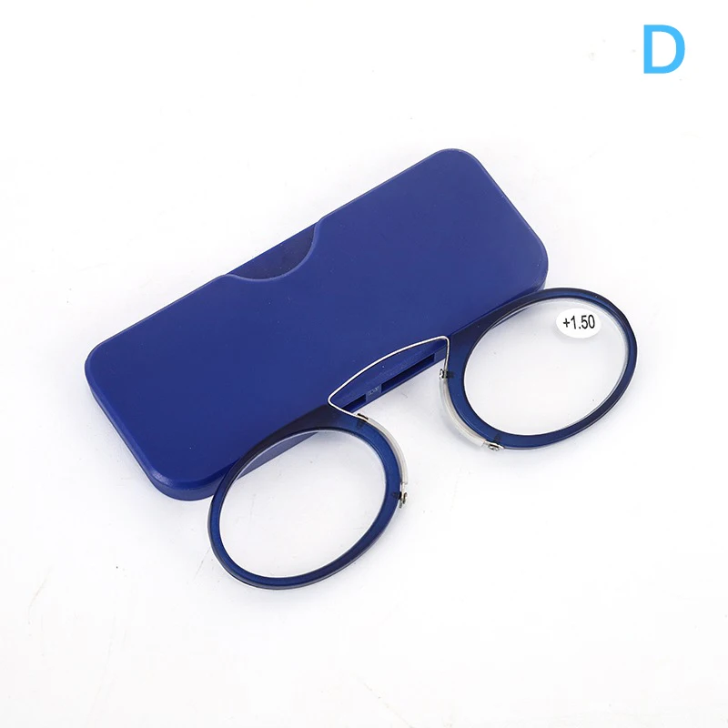 Okulary do czytania na nos, mini klips, ultracienkie, przenośne okulary na starczowzroczność 100-350 z etui