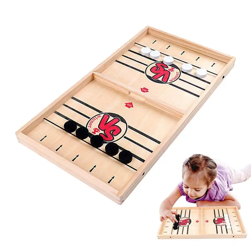 

Fast Sling Puck Board Game Large Size Fast Sling Puck Game Table Top Hockey Game Football Slingshot Game Family Board Game