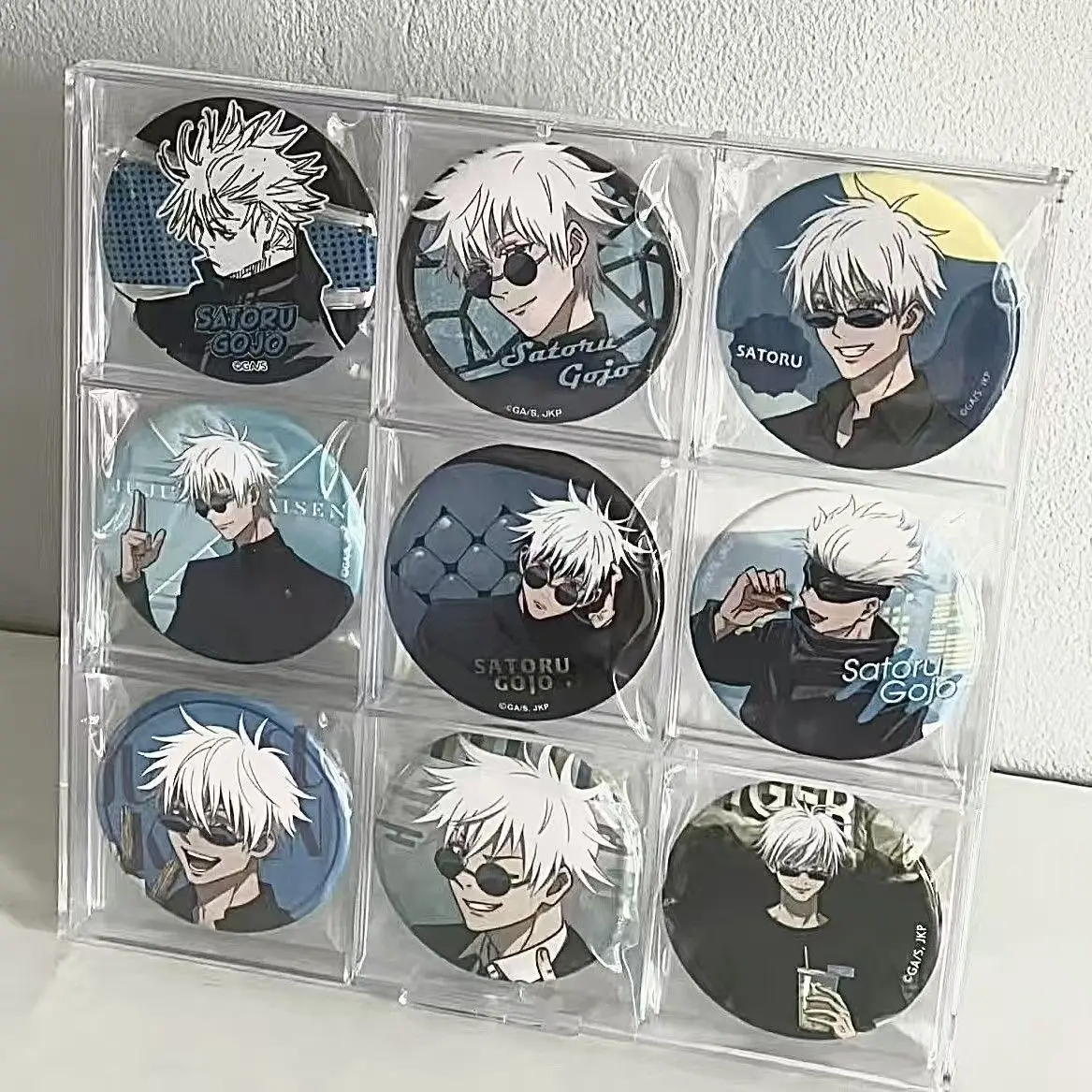 Four Grids Storage Box 75mm Trading Card Display Case Anime Badge Organizer Plastic Side Opening Home Storage Solution