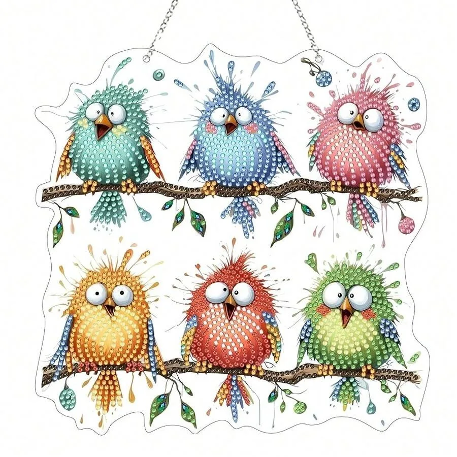 

Набор для создания 5D алмазной мозаики: подвески для окон с двусторонними стразами специальной формы, акриловые, для самостоятельного изготовления, для взрослых