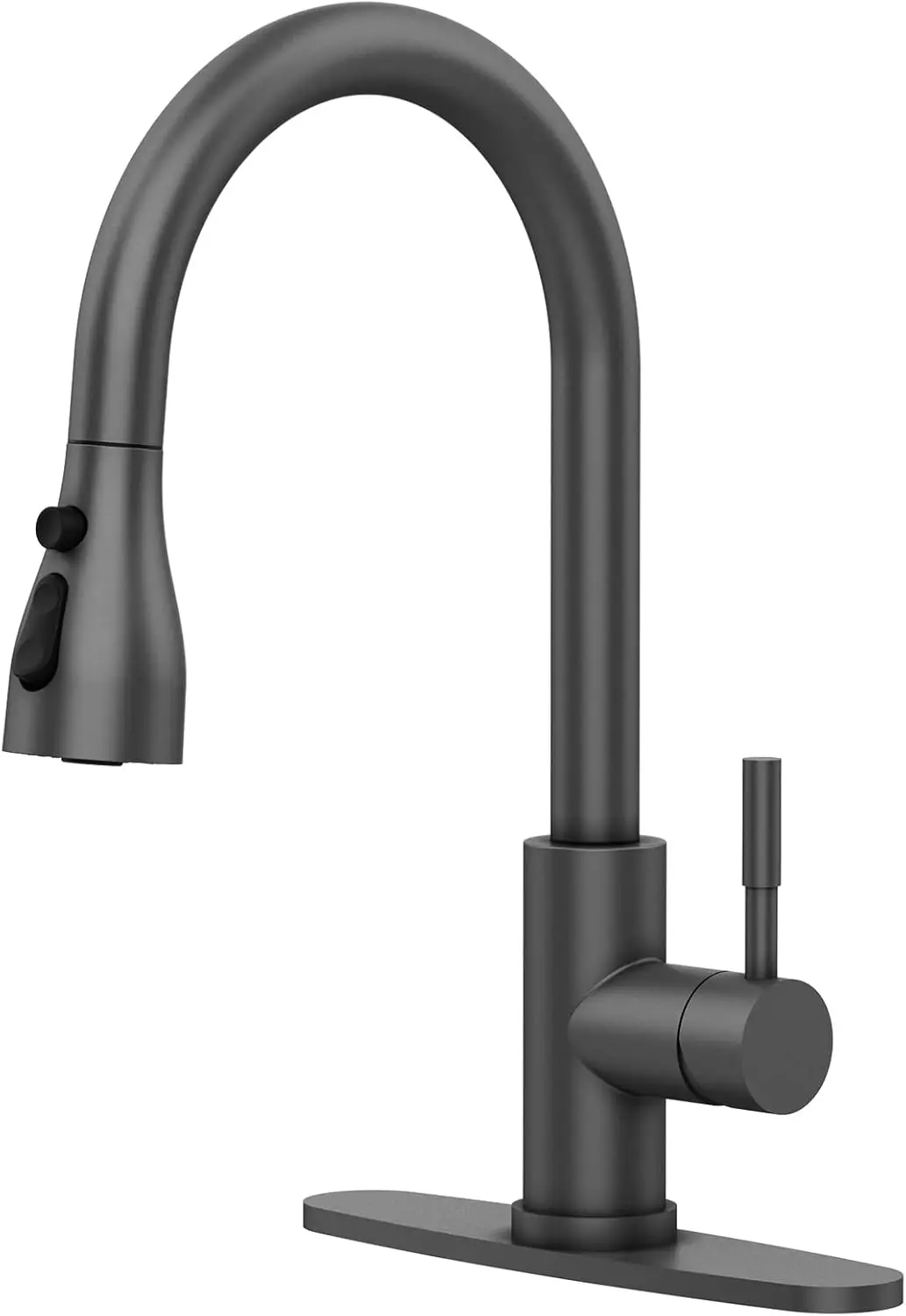 Kitchen Faucet with Pull Down Sprayer for Kitchen Sink,Matte Black Kitchen Sink Faucet with 3 Modes Stream,Spray and Pause Modes