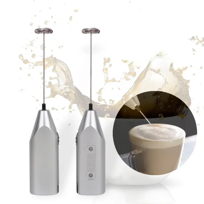 Kitchen Electric Hand Whisk Mixer Coffee Milk Egg Beater Stainless Steel Frother Egg Electric Mini Handle Stirre cooking gadgets