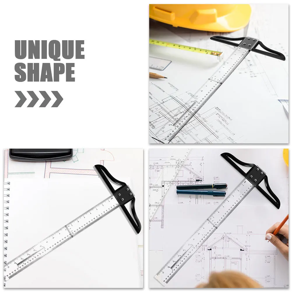 2Pcs Ruler Portable Lightweight Simple Design Exquisite Craftsmanship Measuring Marking 18 Inch