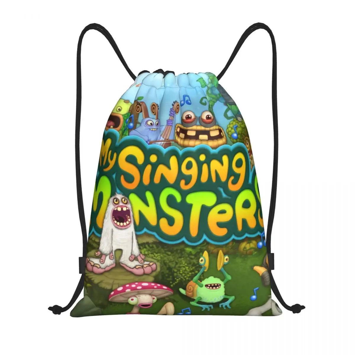 Custom My Singing Monsters Music Action Game Drawstring Bags for Training Yoga Backpacks Men Women Sports Gym Sackpack