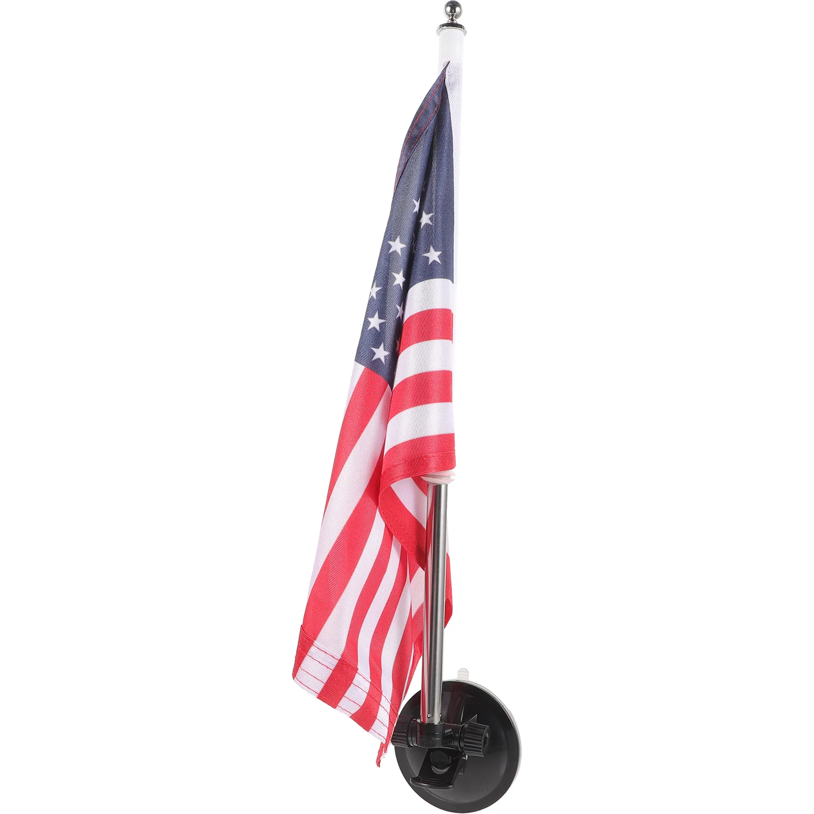 American Car Parade Flagpole Base Suction Cup Telescopic Exterior with ( + Flag) Bracket Sign Stand Metal Cloth