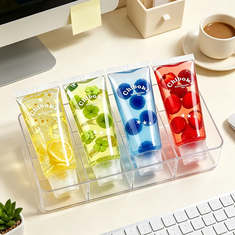 Toothpaste Shaped Slow Rebound Squeeze Fidget Toy Squishy Toy Jelly Texture Stress Relief Adult Anti Stress Desktop Present