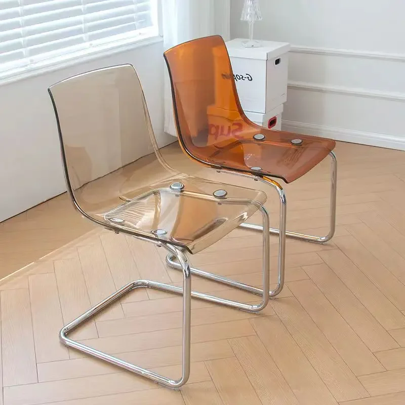 Living Room Chairs Designer Transparent Chair Acrylic  Backrest Dining  Leisure Home Furniture Makeup  Dressing