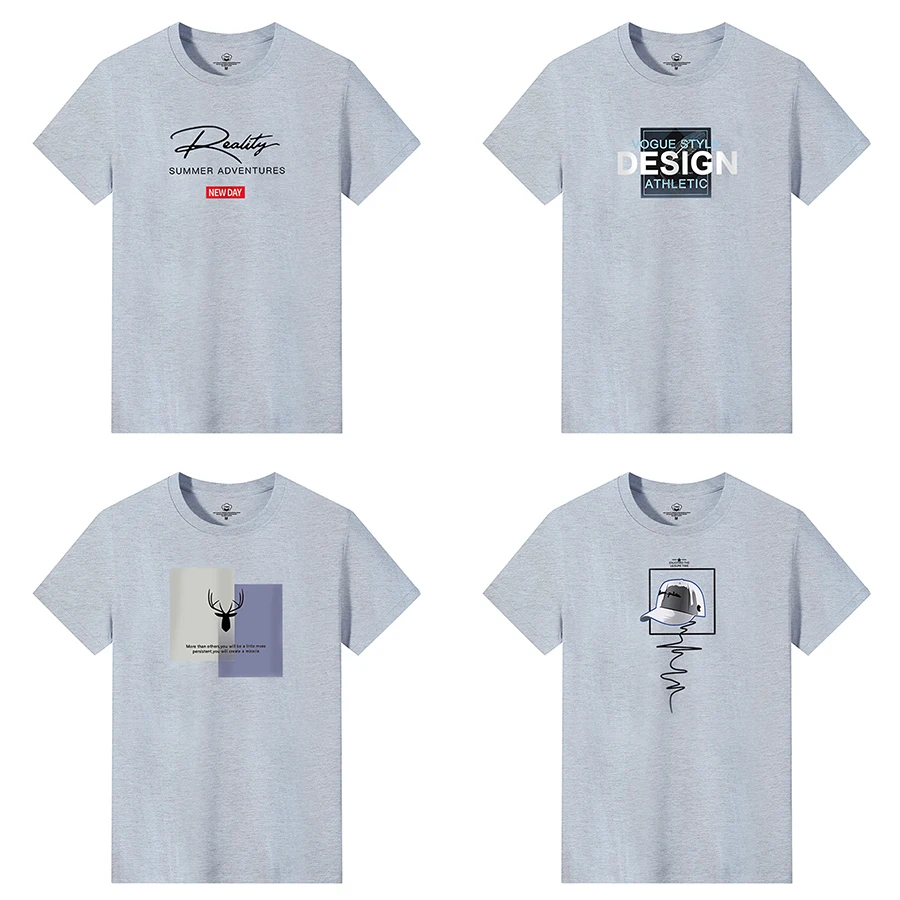 Mens T Shirts Cotton Short Fashion New O-Neck Slim Grey T-Shirt Male Clothing Tee Shirt Casual Travel 31 Styles Plus Size M-6XL