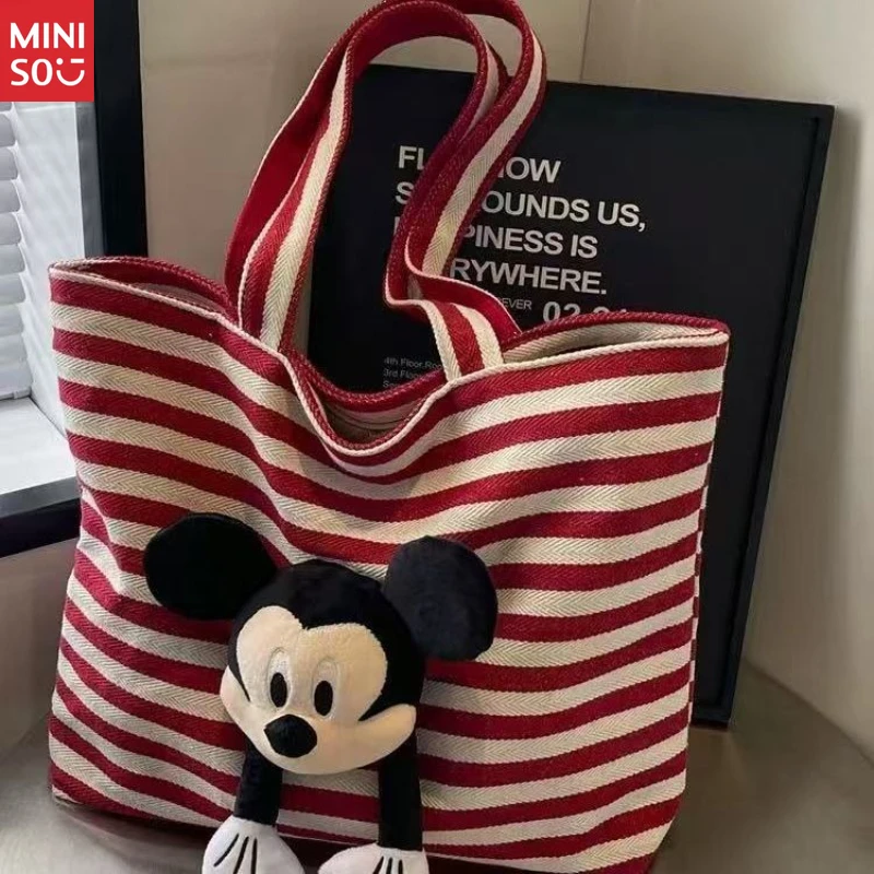 

Disney Large Tote Bag, Stripe Canvas Purse, Mickey Mom Diaper Bag