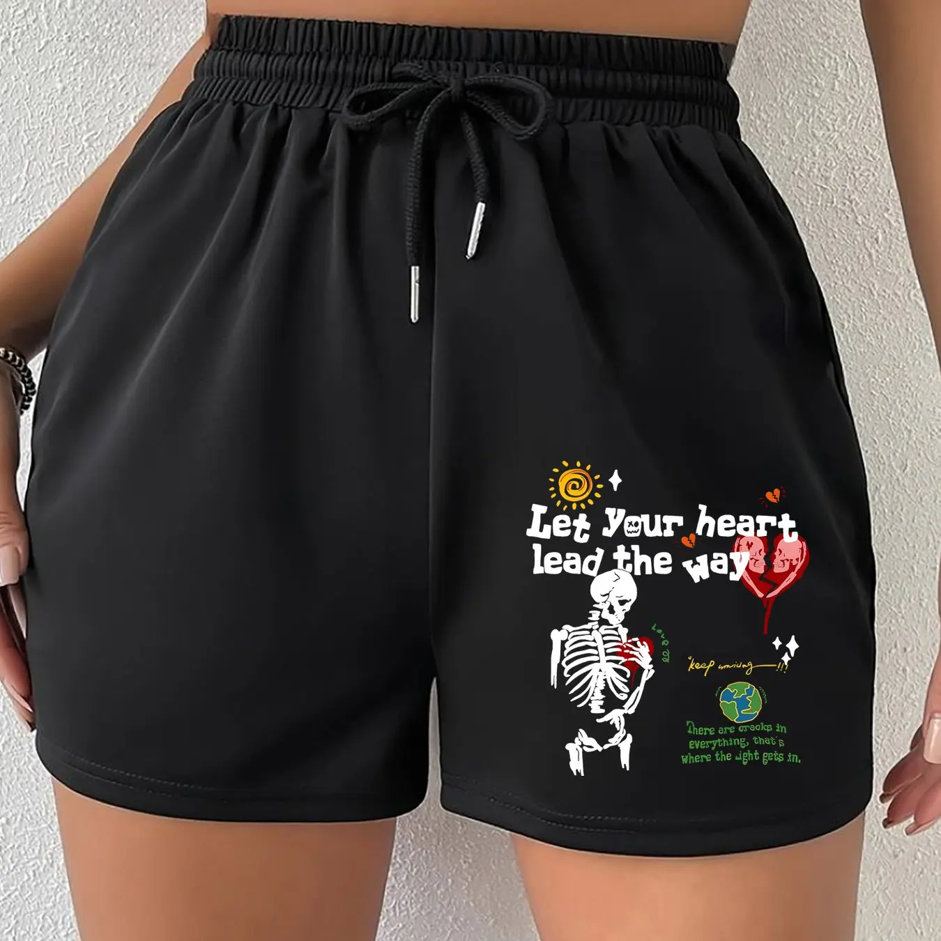 Ladies' Fashionable High-end Printed Shorts, Summer Casual Versatile, American Trend Outerwear, Summer Beach Pants