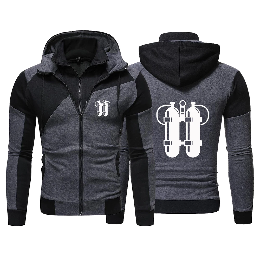 Scuba Diving Twinset Logo Print 2026 Spring And Autumn Fashion Men's Zip-up Hoodies High Quality Coat Daily Casual Sporty Jacket view 3
