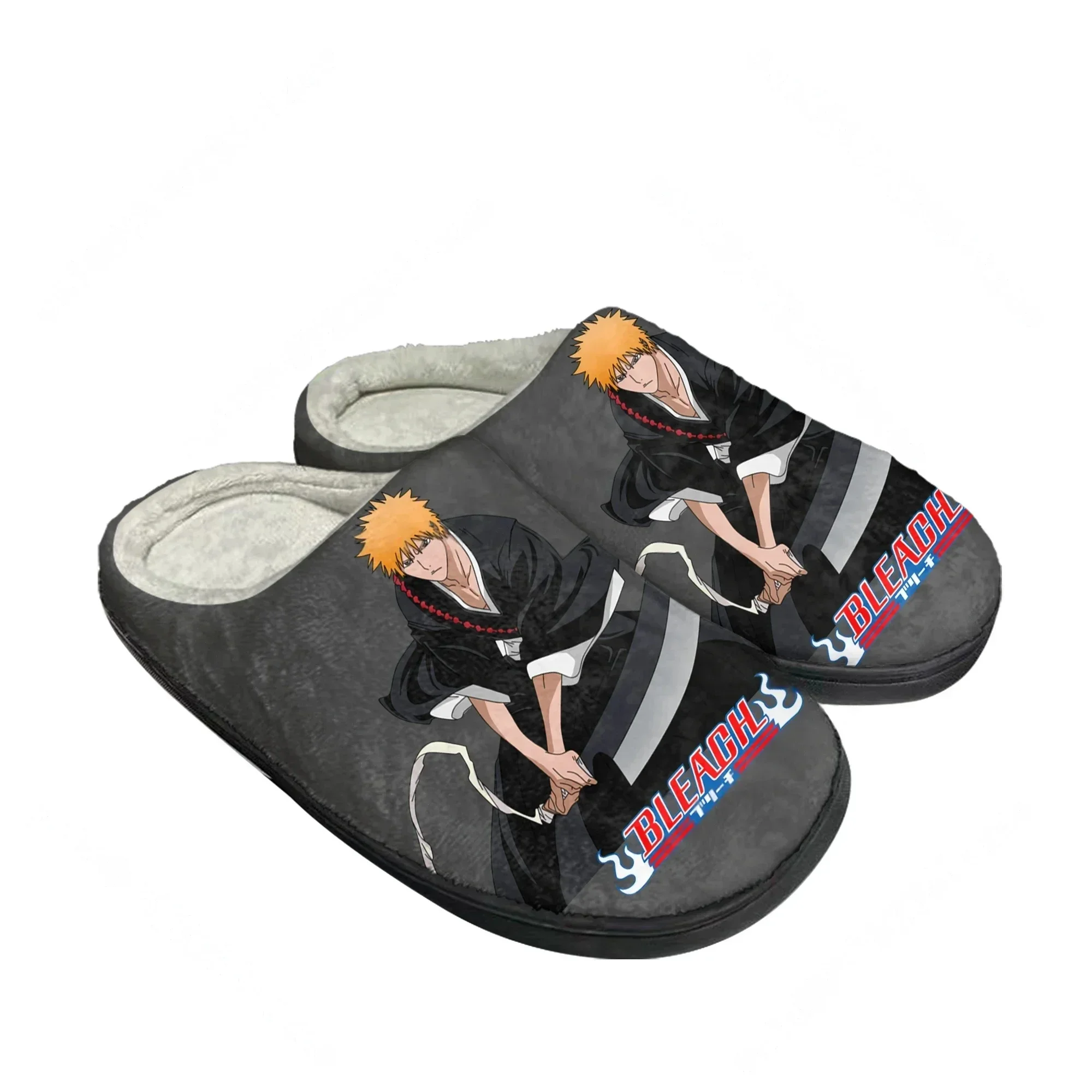 

Hot Bleach Kurosaki Ichigo Home Cotton Custom Slippers Mens Womens Teenager Plush Bedroom Casual Keep Warm Shoes Thermal Slipper