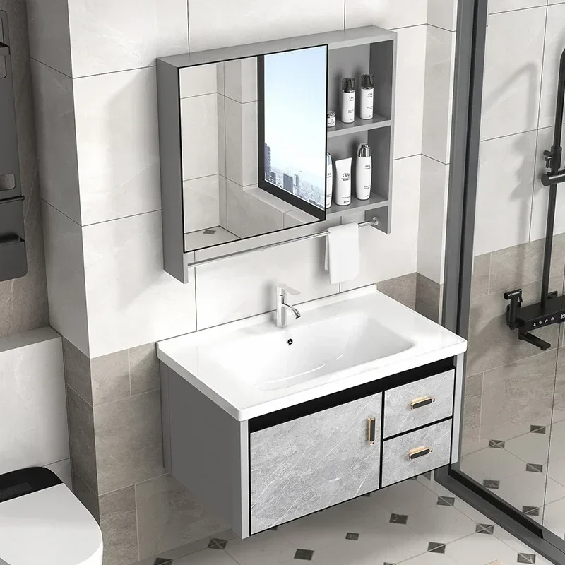 

Modern Bathroom Vanity, 24" Bathroom Vanity with Sink, Farmhouse Wood Fixture Stand Pedestal Bathroom Cabinet with Drawer