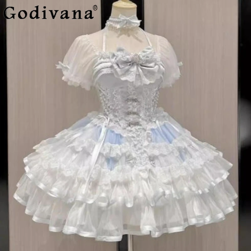 

Летнее платье с короткими рукавами в стиле Лолиты для танцев, женское балетное платье для торта, нежное платье Pure Desire Date, женское платье принцессы на день рождения