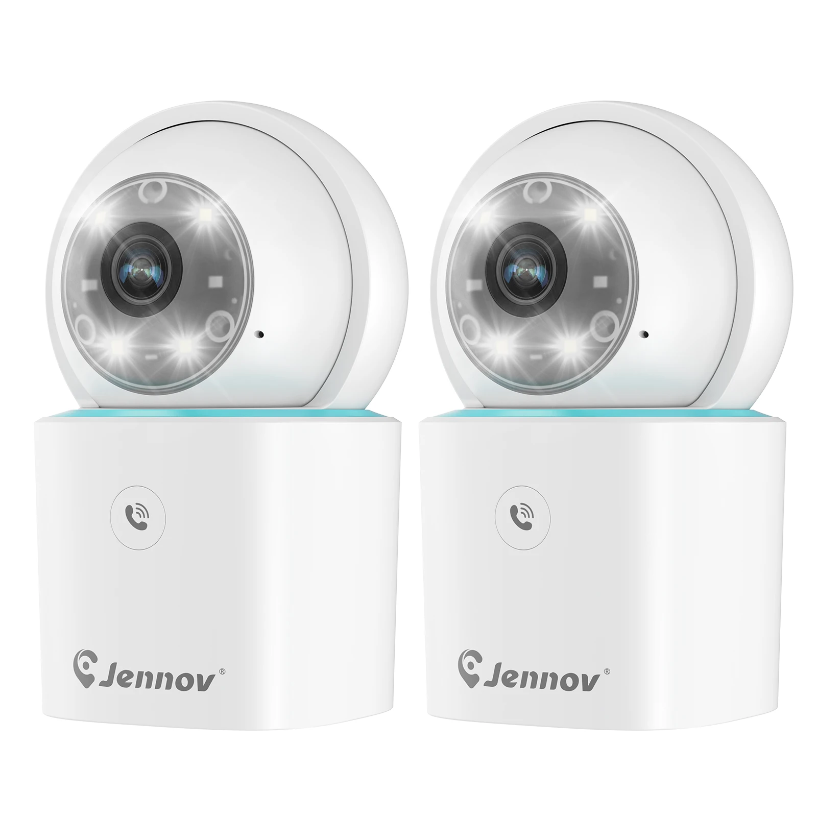 Jennov 2PCS Pet Camera Dog Cat Camera 360°/3MP with Mobile App WiFi Baby Camera Monitor for Home Indoor Security