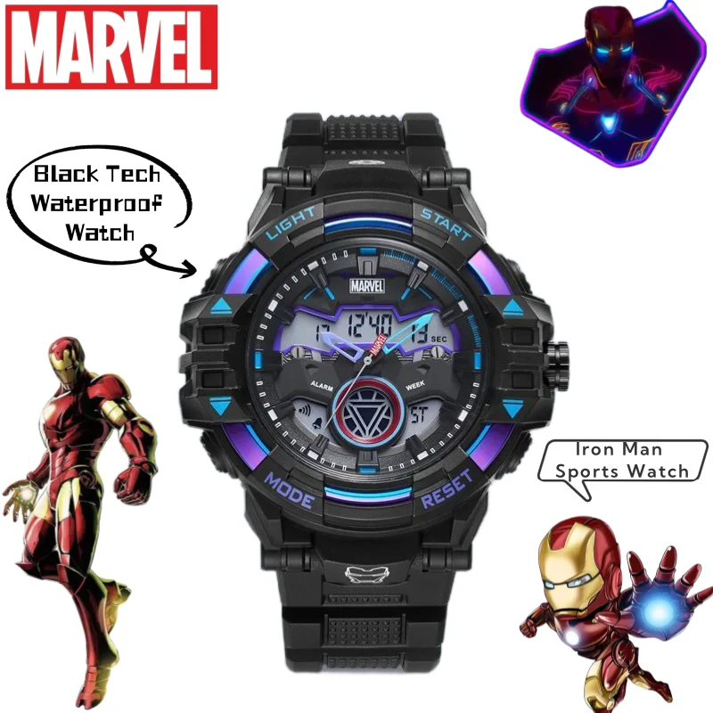 

Marvel Мстители Железный человек мультфильм вторичные юаня электронные часы многофункциональные креативные аниме соседские студенческие часы