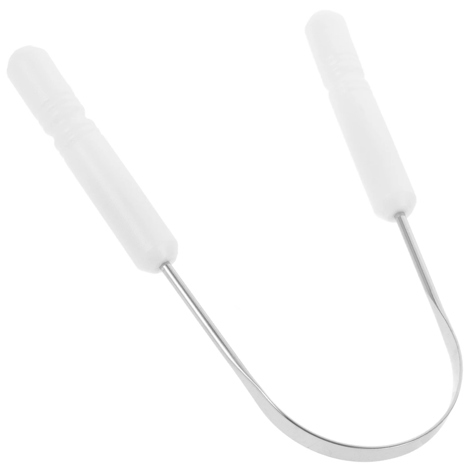 

1 Daily Use U Shaped Tongue Scraper White Stainless Steel Plastic Oral Care Cleaning Tool For Adults Tongue Cleaning Kit