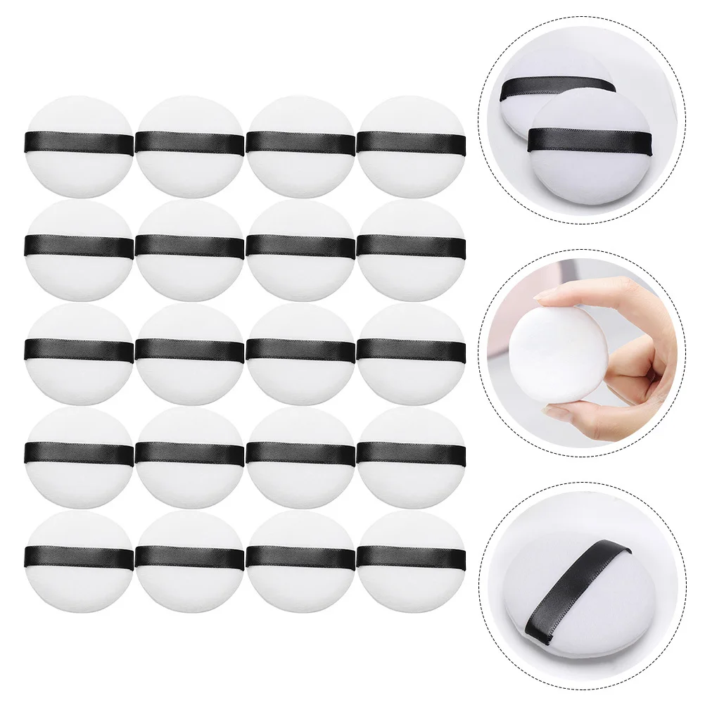 20 pièces petits cosmétiques bouffées doux confortable tampon de maquillage outil de maquillage fille visage poudre libre fille bouffée tampon de poudre libre