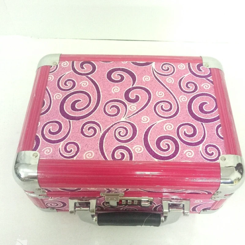 

Fashion Professional Makeup Case Portable New Embroidered Double Open Multi Layer Large Storage Box