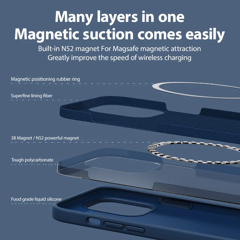 For Magsafe Wireless Charging Cases For iPhone 15 11 14 13 12 Pro Max Plus Liquid Silicone Magnetic Soft Cover Phone Accessories 4