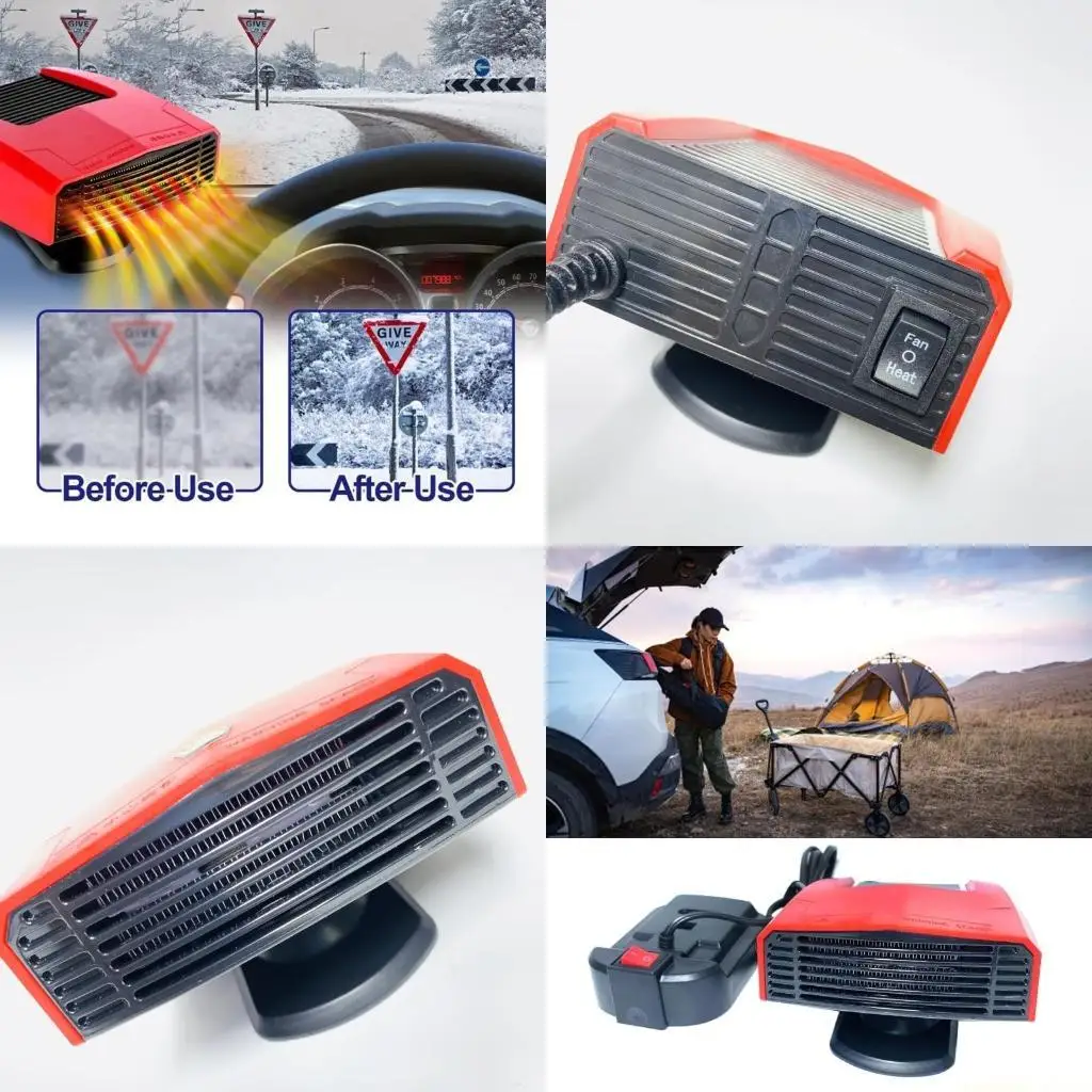 

D0AB Battery-powered camping heater, 600W 18V portable space heater, suitable for cars, offices, camping, desktops, and not