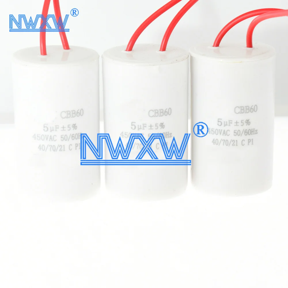 CBB60 washing machine capacitor 4/5/6/8/10/12/16/15/20UF spin drying dehydration water pump starting capacitor