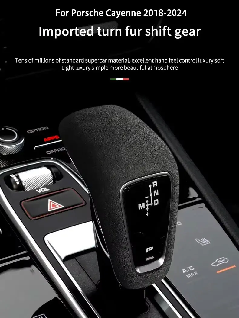 

Car Interior Suede Gear Shifter Knob Cover Transmission Handle Lever Trim For Porsche Cayenne 2018 2019 2020 2021 2022 2023