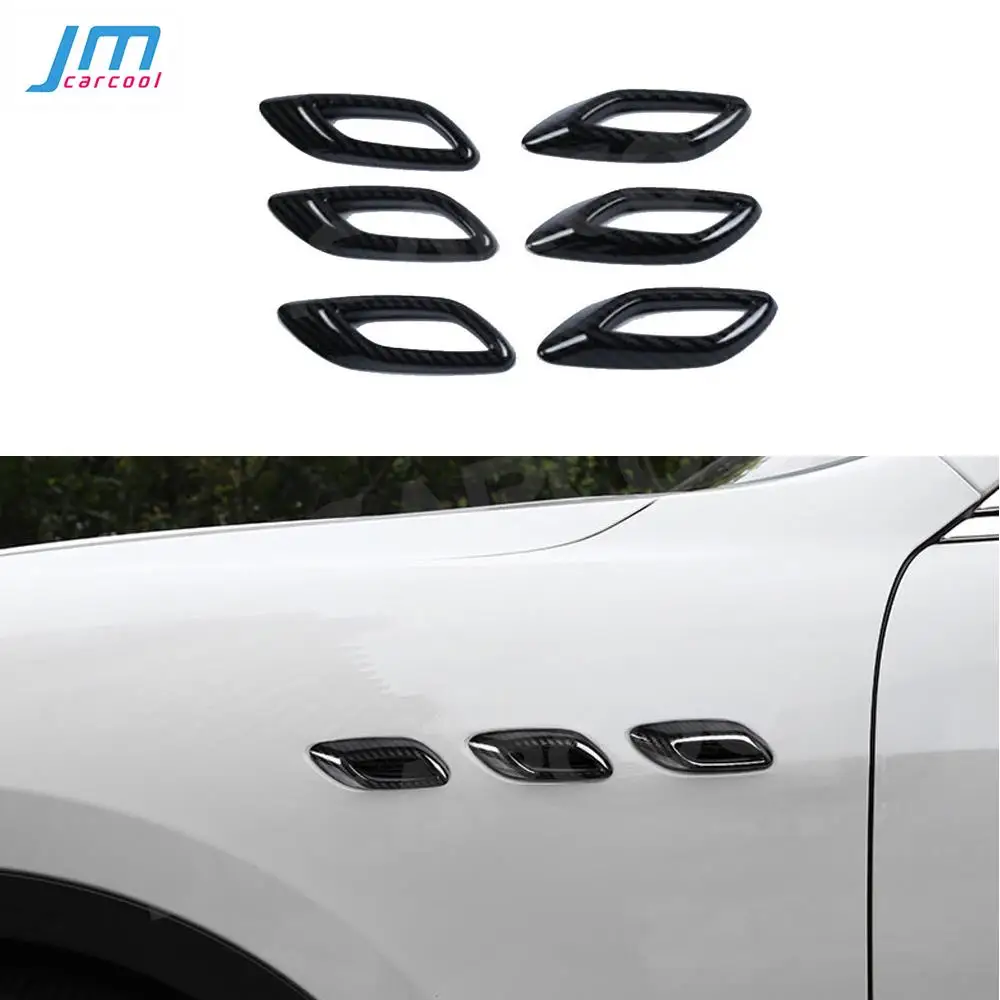 Carbon Fiber Car Side Fender Air Vents Plug Trim Covers Decorations Fit For Maserati Levante 2016-2019 Auto Car Accessorise