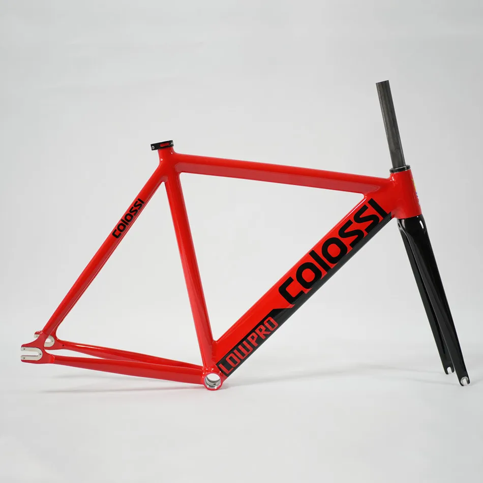 Colossi-fixed gear frame for track bike, 700C frameset, made of aluminum, carbon fork, high quality, bicycle parts, 53/55/57cm