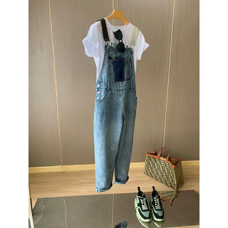 

Jumpsuits Women Outfit Boyfriend Texture Thicken Lady'S Irregularity Cloth Multiple Multipocket Multicolor Applique Beachwear