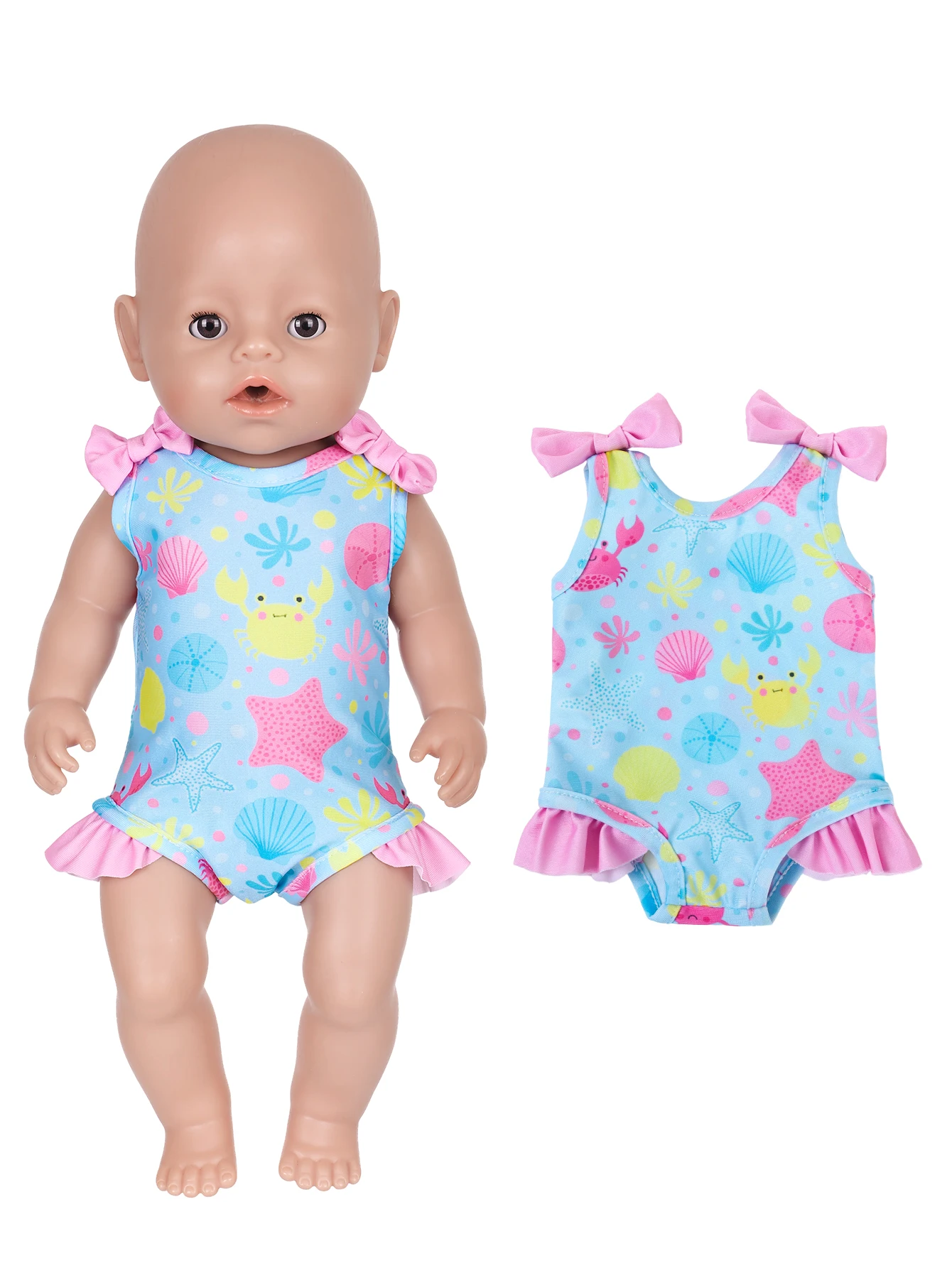 Sommer-Bikini-Puppenkleidung für 16-18 Zoll Babypuppen 2026 Neu 40-45cm Reborn-Puppenkleidung Mädchenspielzeug – Detail 13