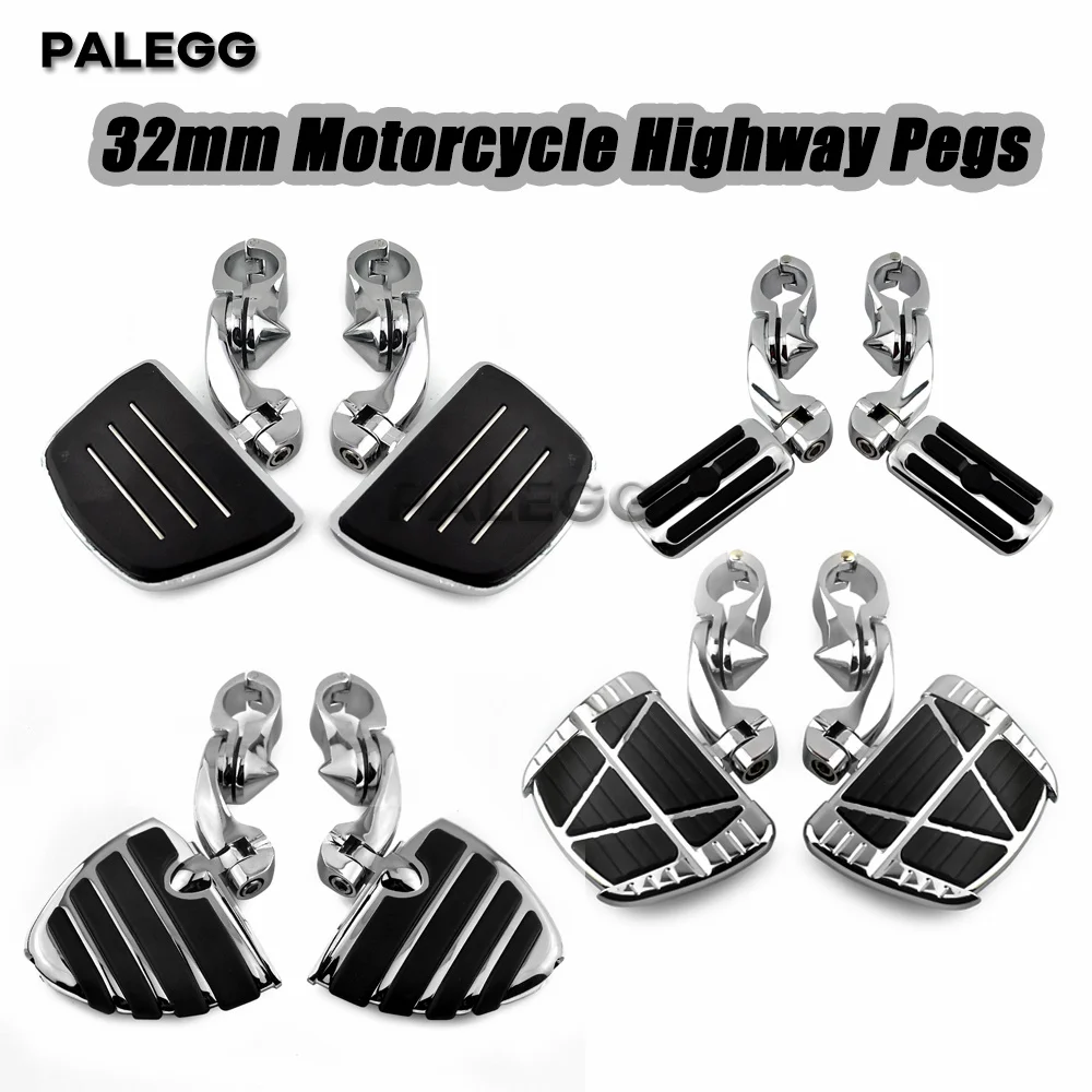 

1-1/4" Motorcycles Engine Guard Foot Pegs Mount Kit Footrest For Harley Honda Davidson Road King Sportster Fat Boy Electra Glide